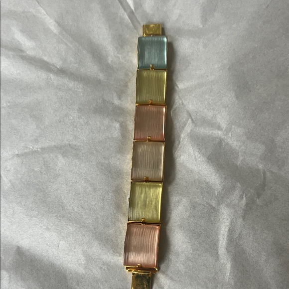 Alexis Bittar Gold Multicolor Lucite Bracelet - Picture 1 of 10